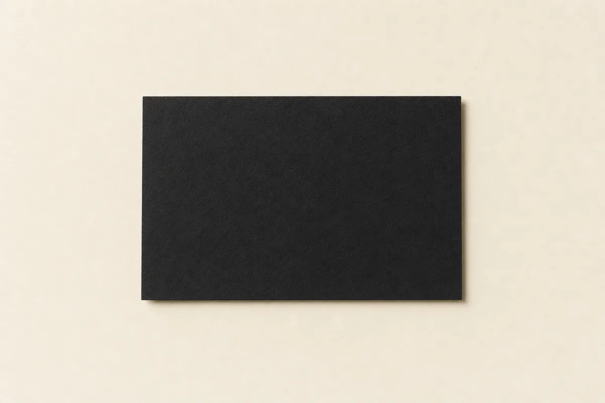 Blank Uncoated black board business card, flat