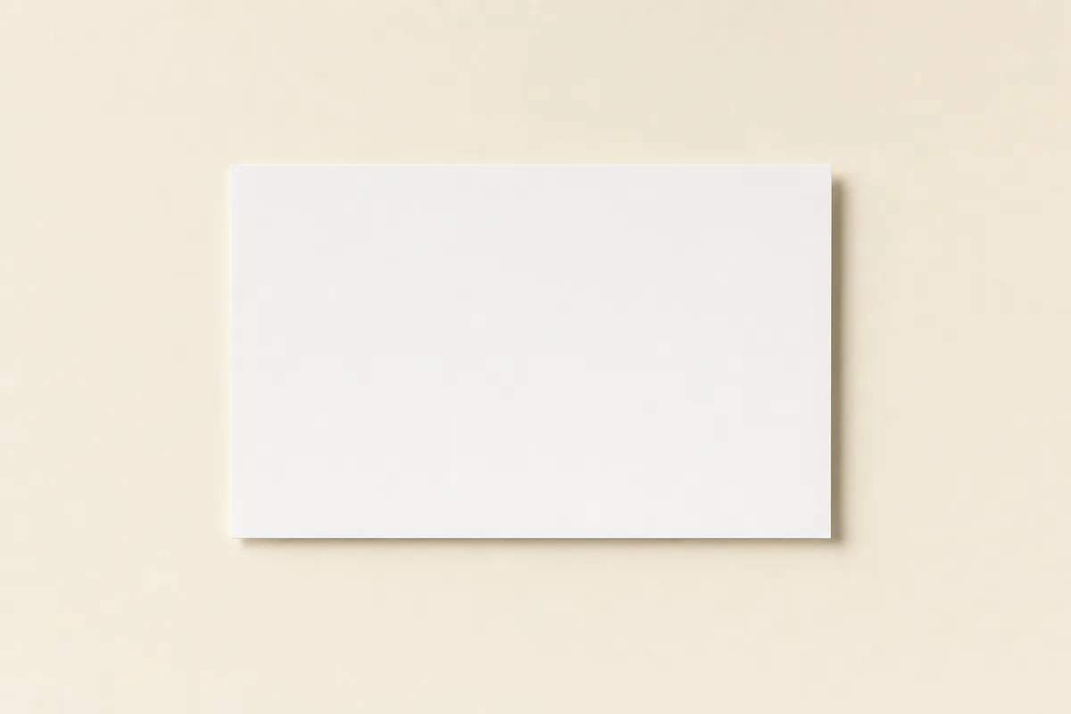 Blank Coated artboard business card, flat