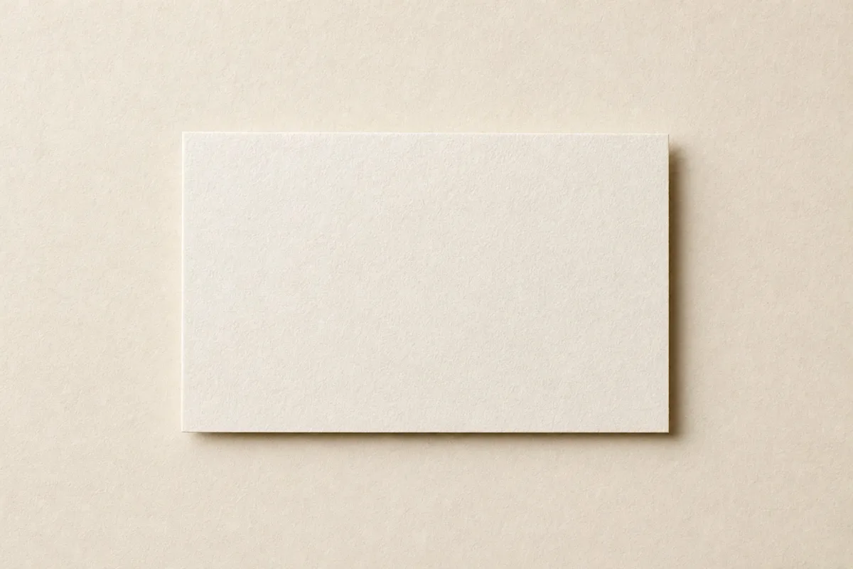Blank 100% cotton 600gsm business card, flat