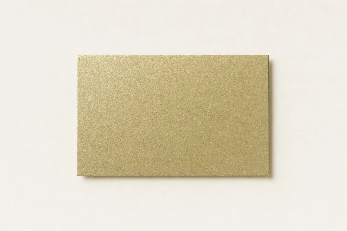 Blank Curious Metallics business card, flat