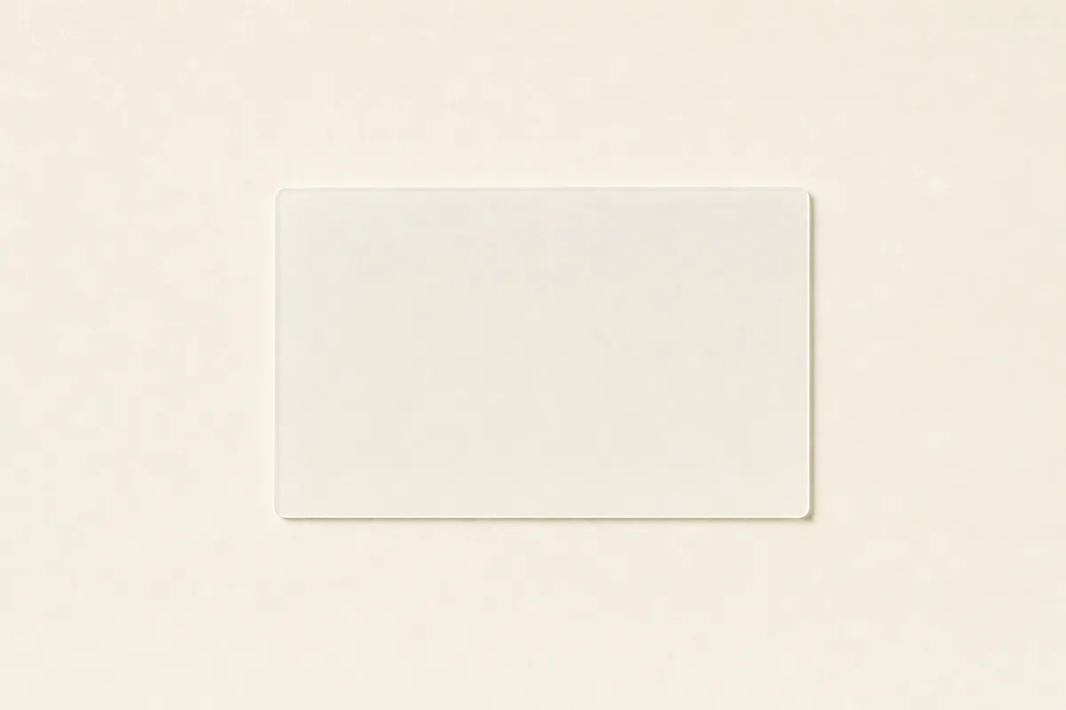 Blank Frosted plastic business card, flat