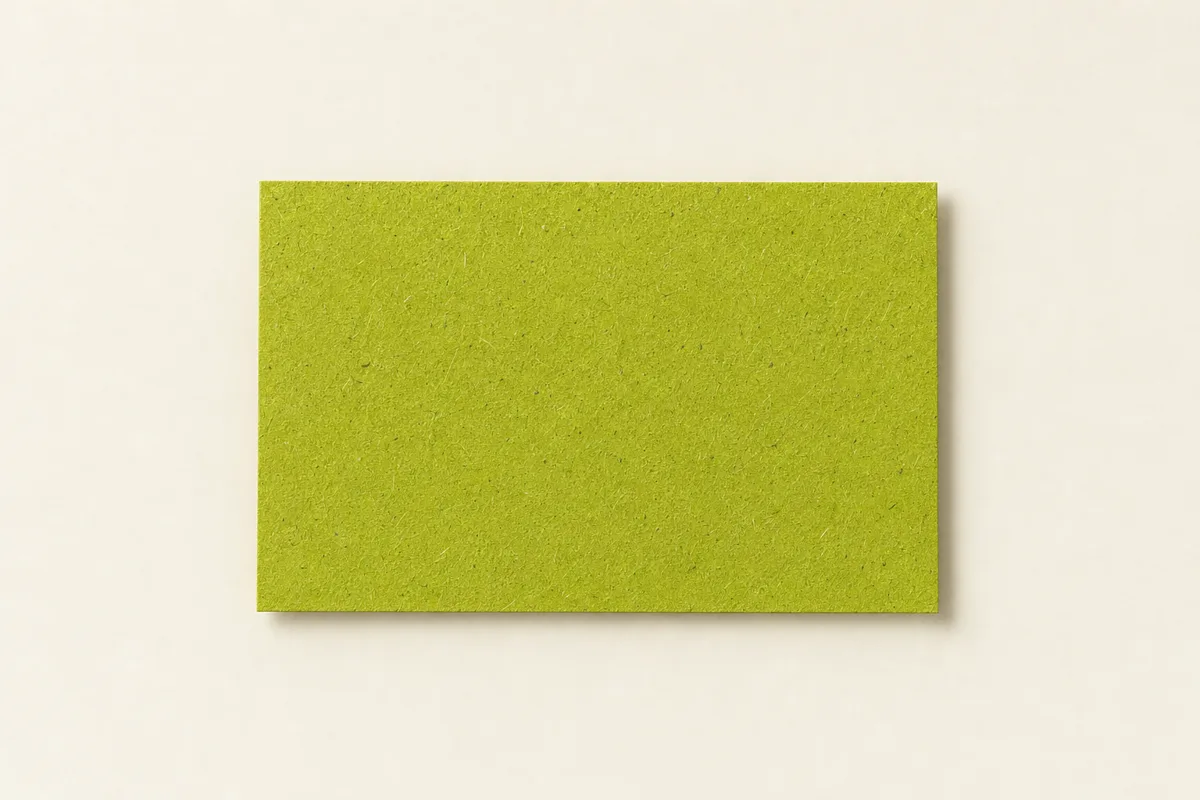 Blank Grass paper business card, flat