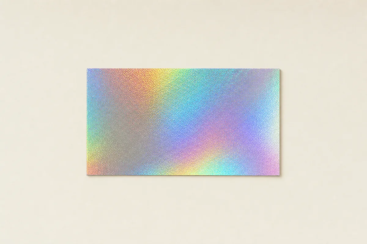 Blank Holographic and mirror board business card, flat