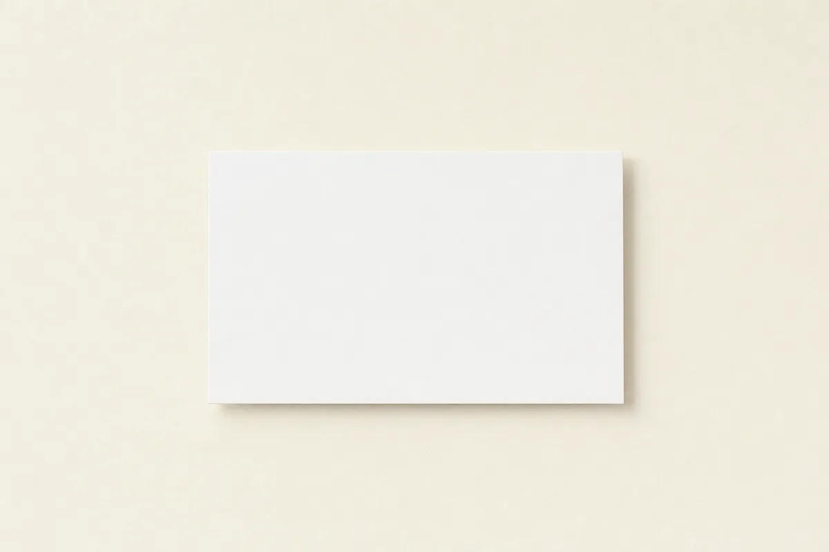 Blank Matt laminated 400gsm artboard business card, flat