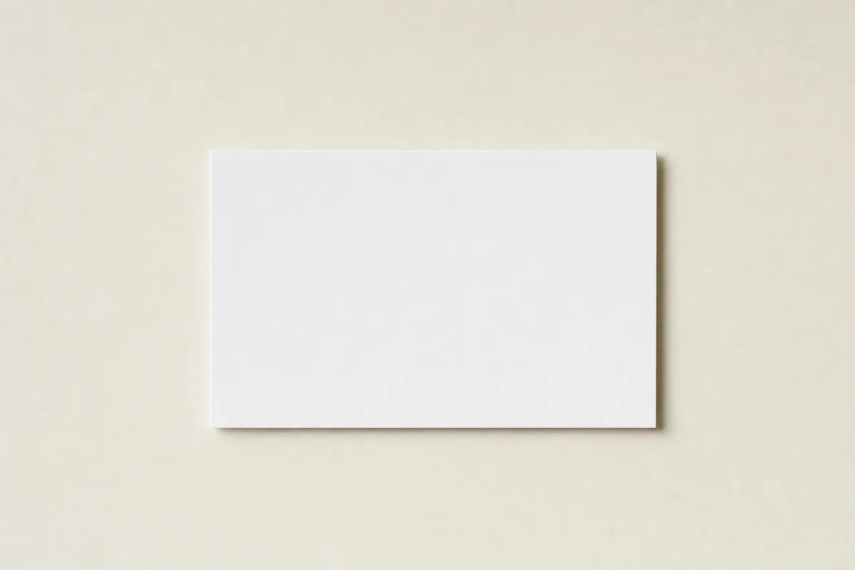 Blank Matt laminated 420gsm board business card, flat
