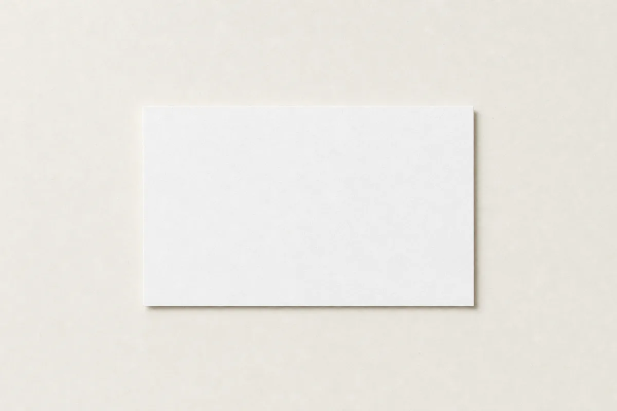 Blank Plain uncoated board business card, flat