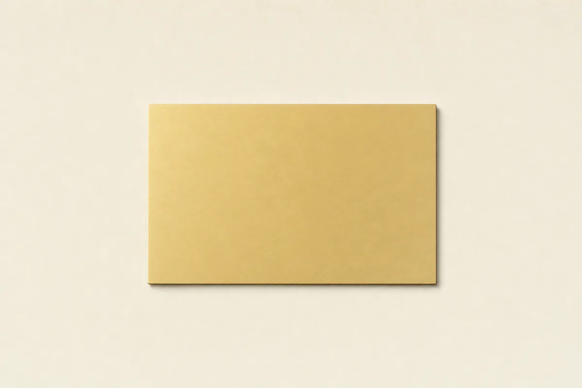 Blank Gold, rose gold and silver plated metal business card, flat