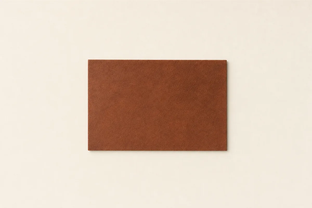 Blank Real leather business card, flat