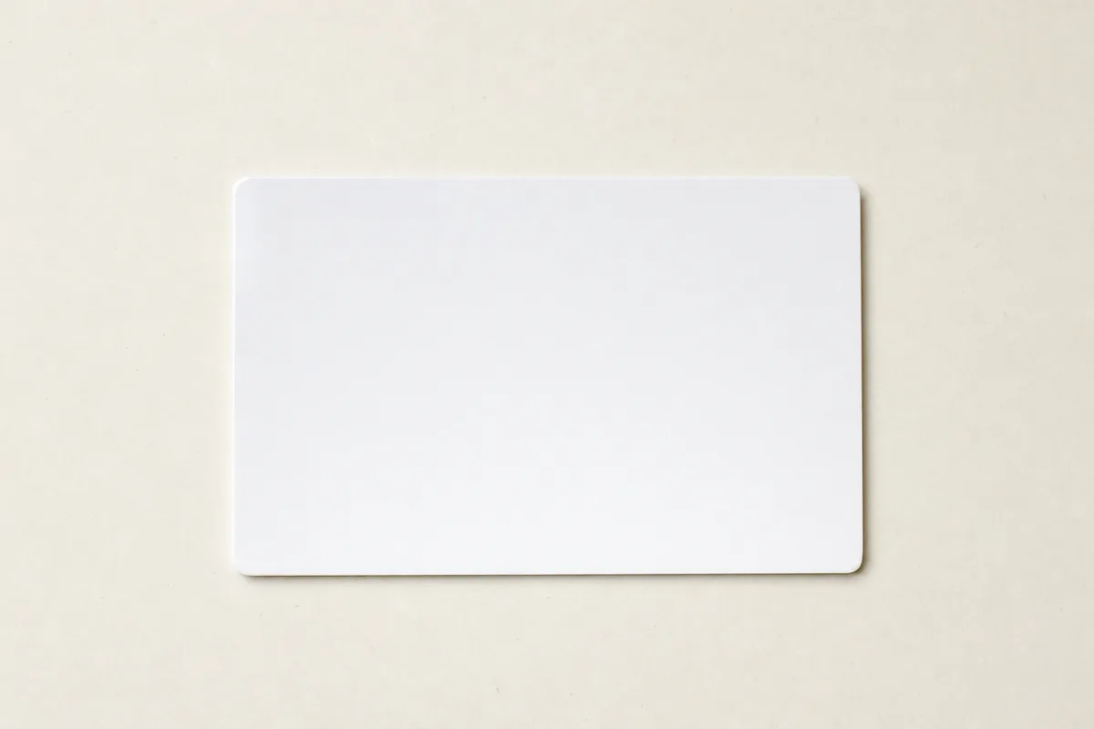 Blank Rigid PVC and plastic ID cards business card, flat