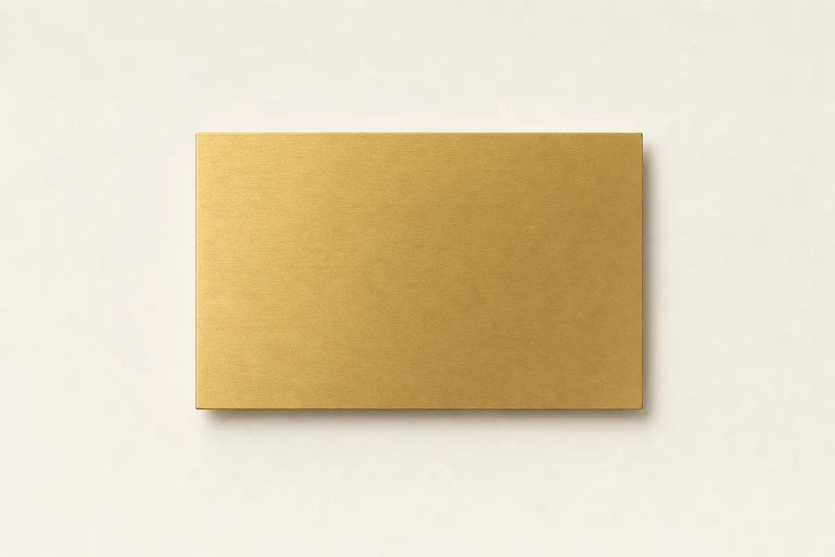 Blank Solid brass business card, flat