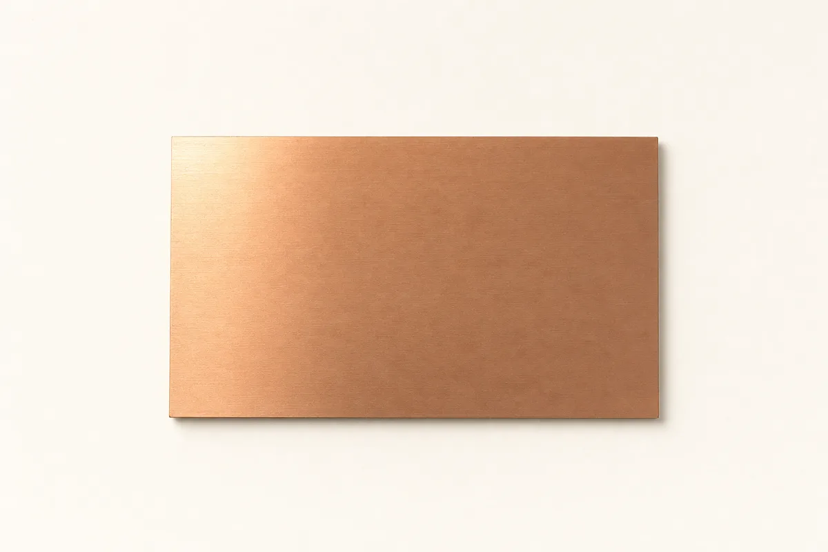 Blank Solid copper business card, flat
