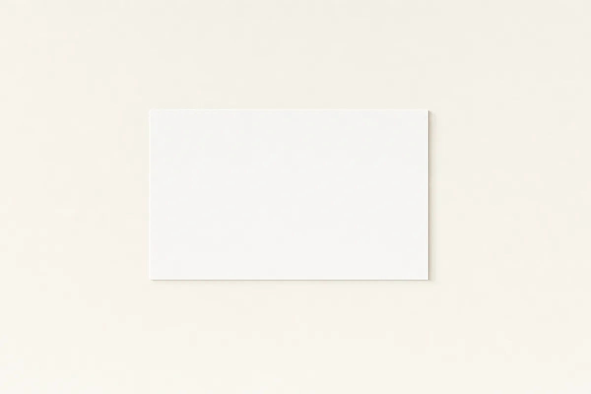 Blank Teslin synthetic paper business card, flat