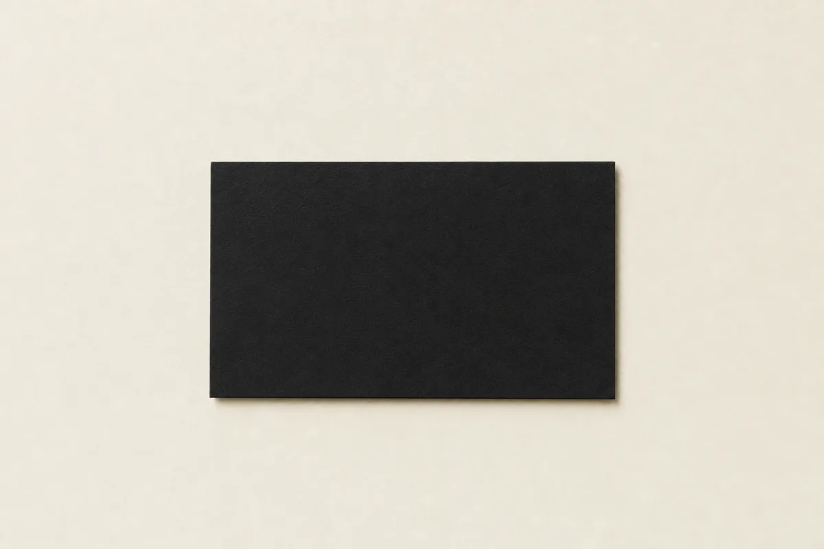 Blank Uncoated black board business card, flat
