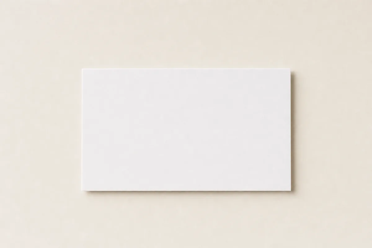 Blank Velvet laminated board business card, flat