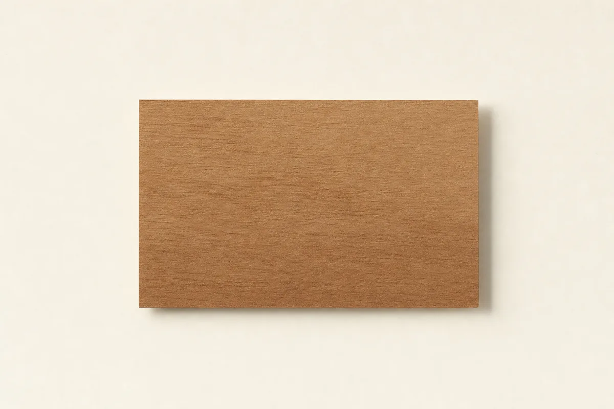 Blank Wood veneer and solid wood business card, flat