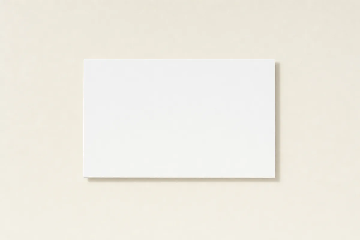 Blank Yupo synthetic paper business card, flat