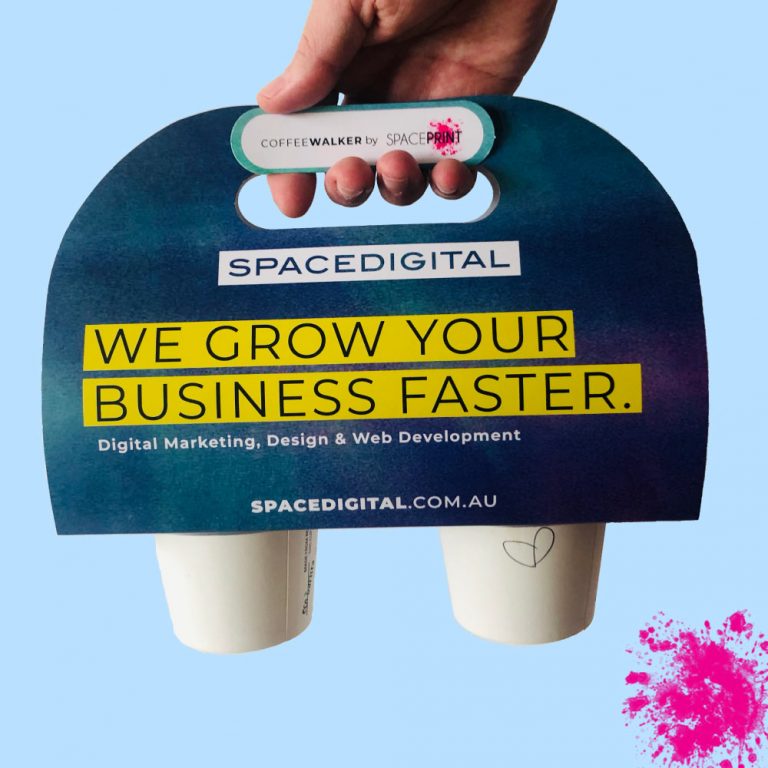 Branded Coffee Carrier Full Colour Coffee Walker Space Print