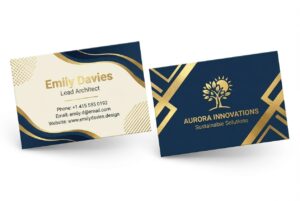 gold foiled finish business card finishing