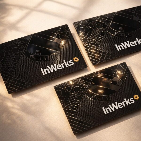 Spot UV business cards with glossy UV coating