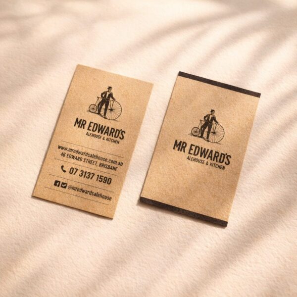 Kraft Business Cards - Mr Edwards front and back alternate