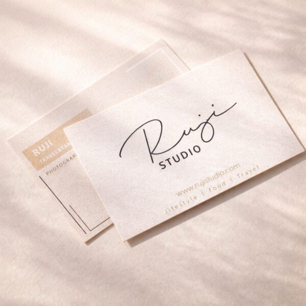 Recycled Business Cards - Ruji Studio front and back