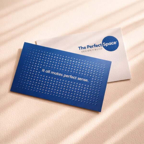 Scodix Business Cards - The Perfect Space with raised dot pattern