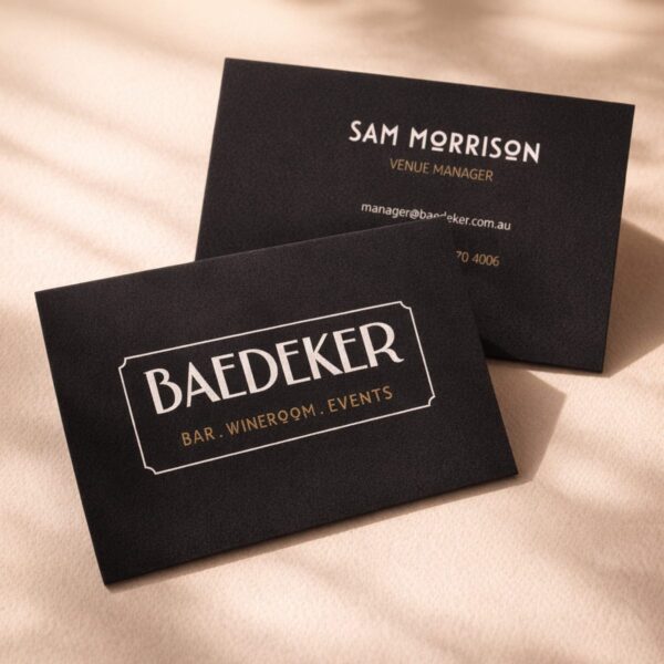 Velvet laminate business cards dark design