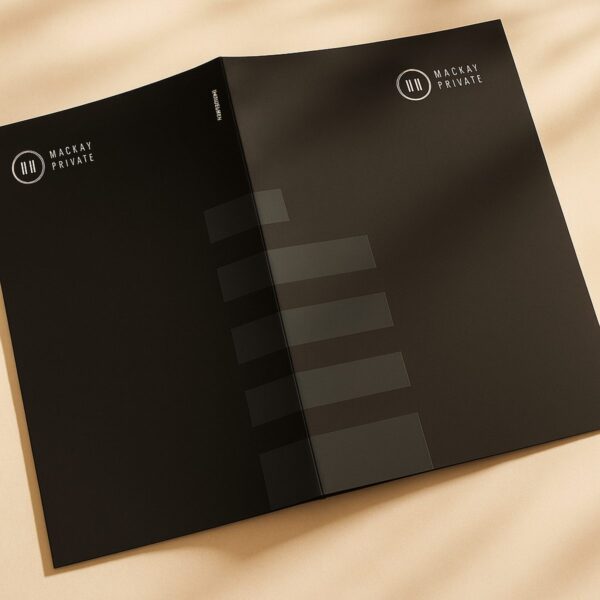 A4 matte presentation folder fully opened