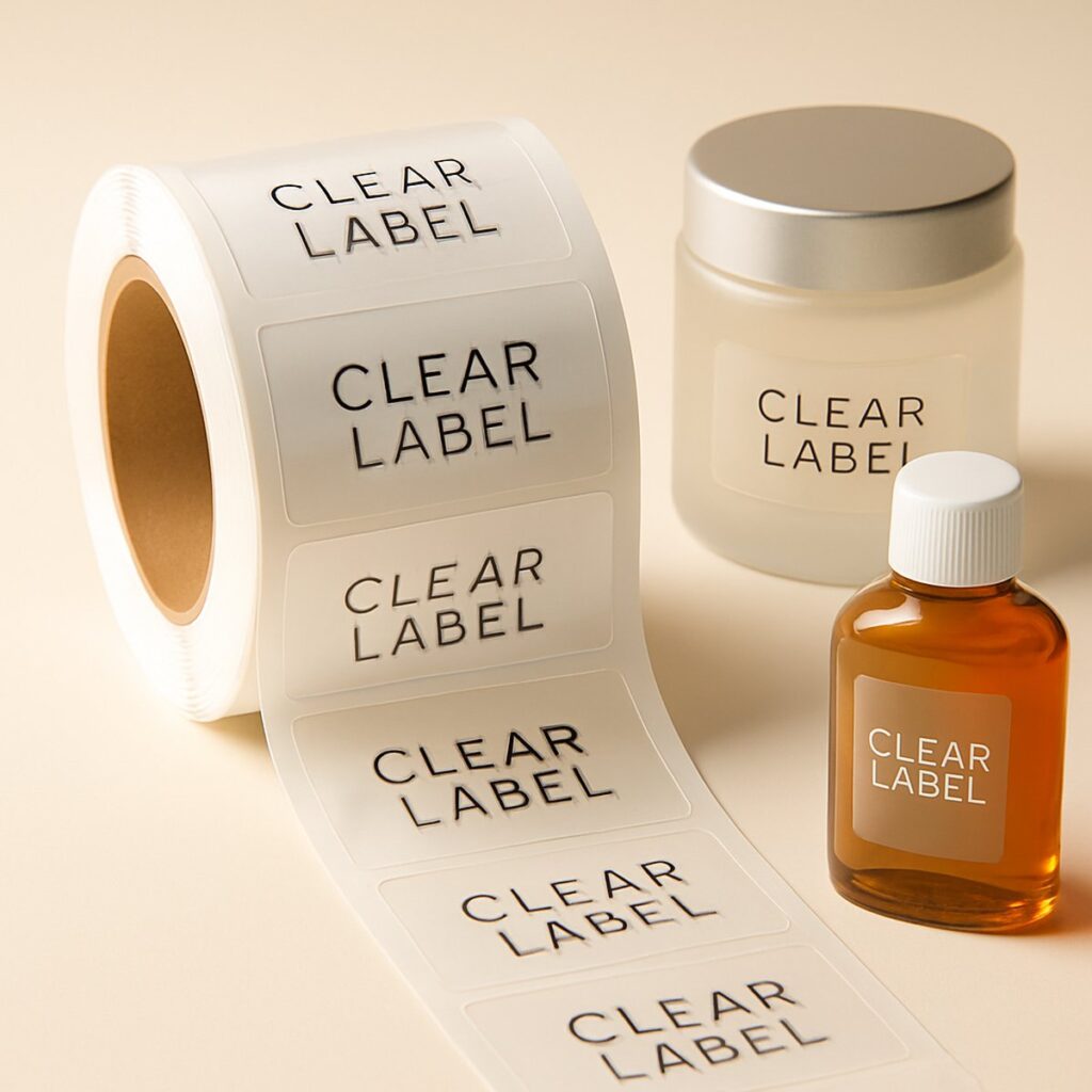 Recatable Labels Clear Rectangle Labels | Custom Printed | Space Print