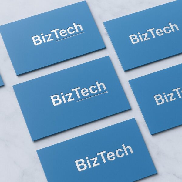 Silver foil business cards BizTech design