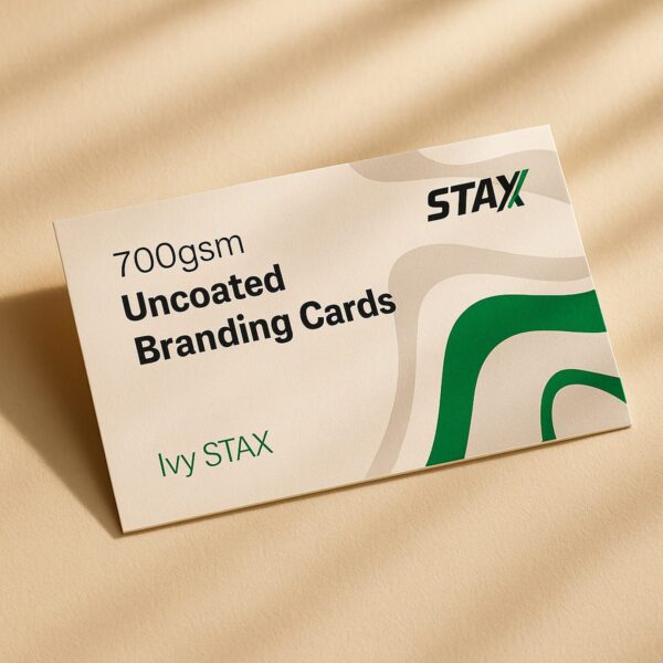 STAX business cards with green coloured edge