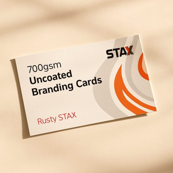STAX business cards with orange coloured edge