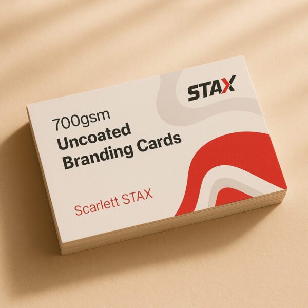 STAX business cards with red coloured edge