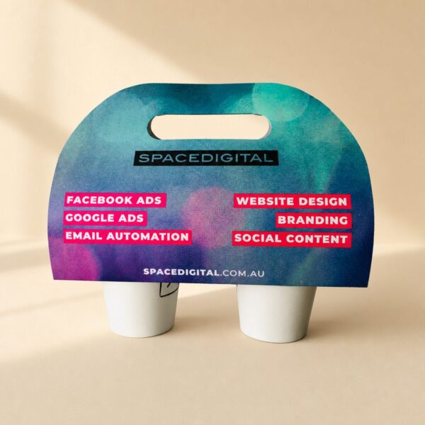 Branded coffee cup carrier