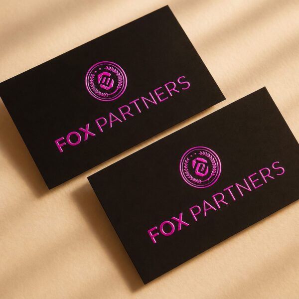Foil business cards - magenta foil