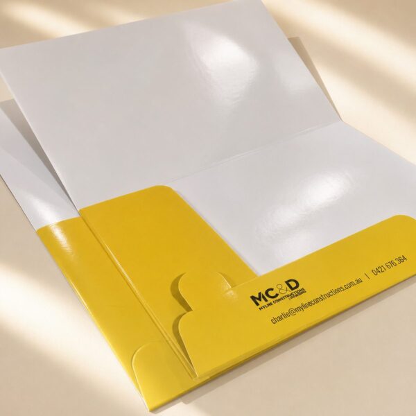 Gloss presentation folder inside pocket