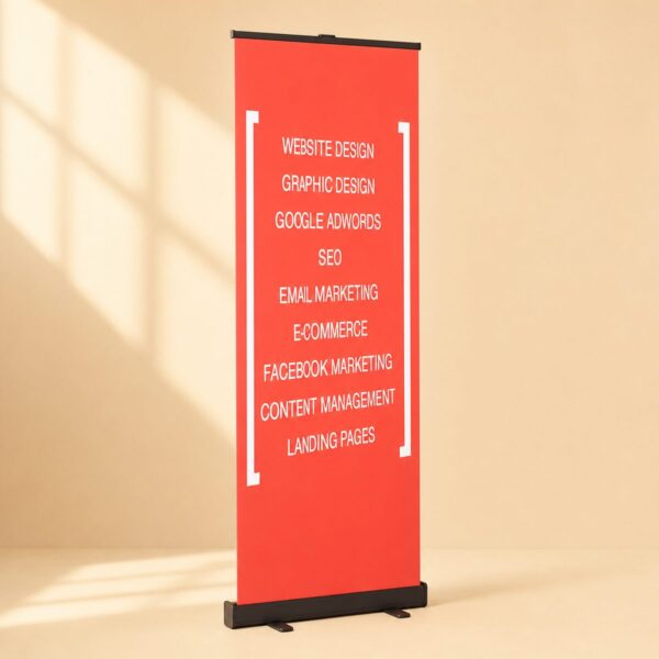 Pull up banner display stand