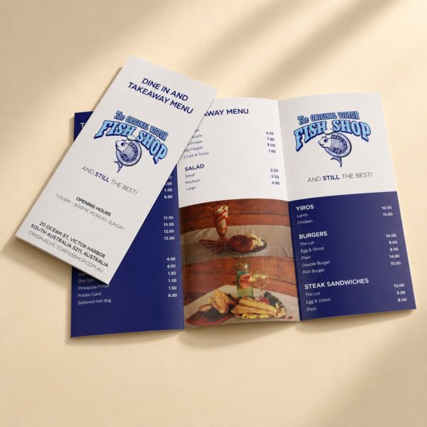 Tri fold brochure - cafe menu