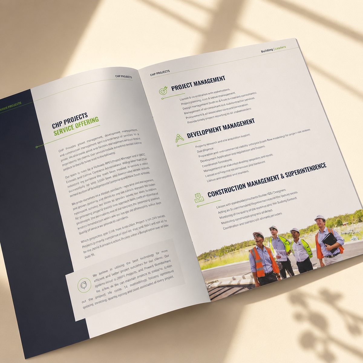 A4 Matt Booklet - CHP Projects Internal Spread