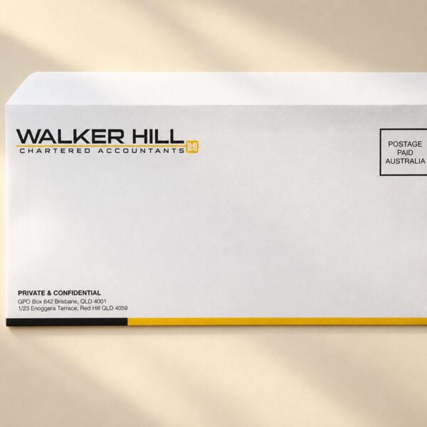 Custom printed DL business envelope front view