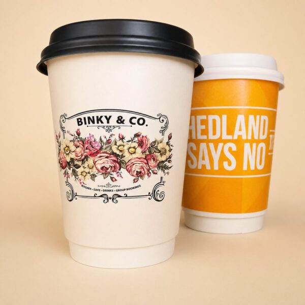 Custom printed double wall coffee cups 12oz