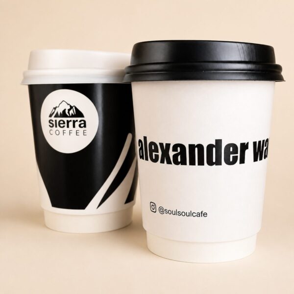 Custom printed double wall coffee cups 8oz
