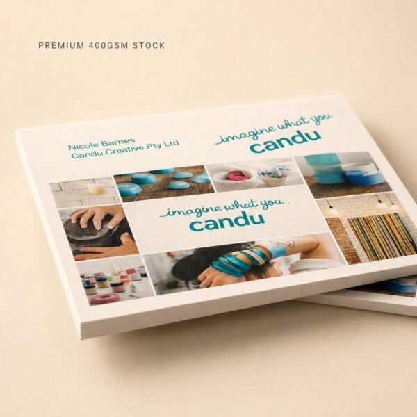 Premium business card showing thick 400gsm stock edge