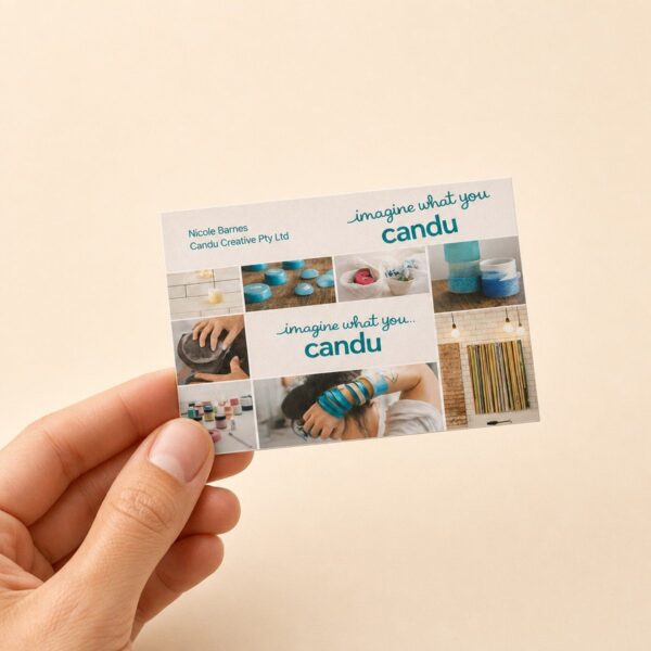 Premium business card held in hand