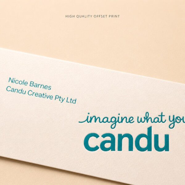 Close up of high quality offset print on premium business card