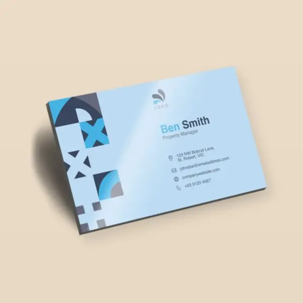 Business card size fridge magnet on a flexible magnet backing