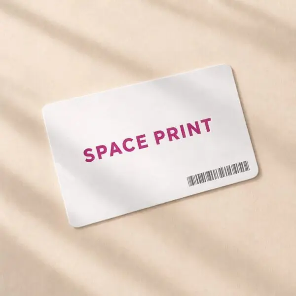 Credit-card thickness white PVC card with barcode