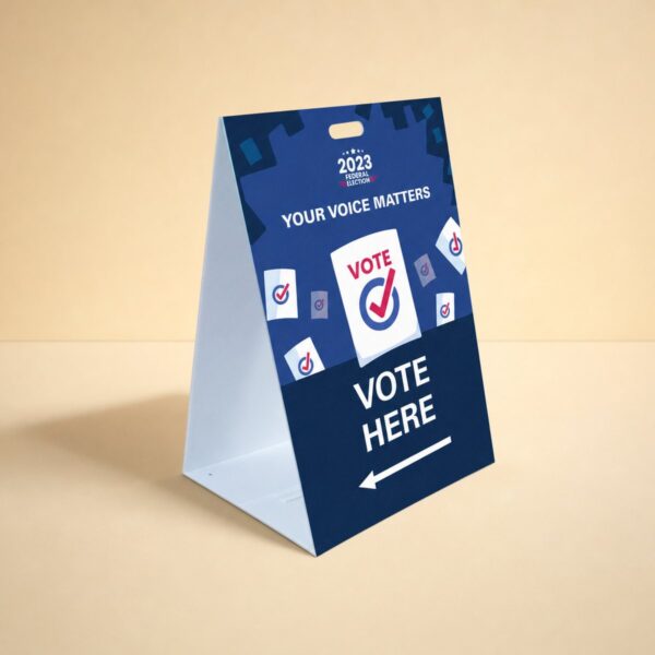 Printed folding corflute A-frame sign