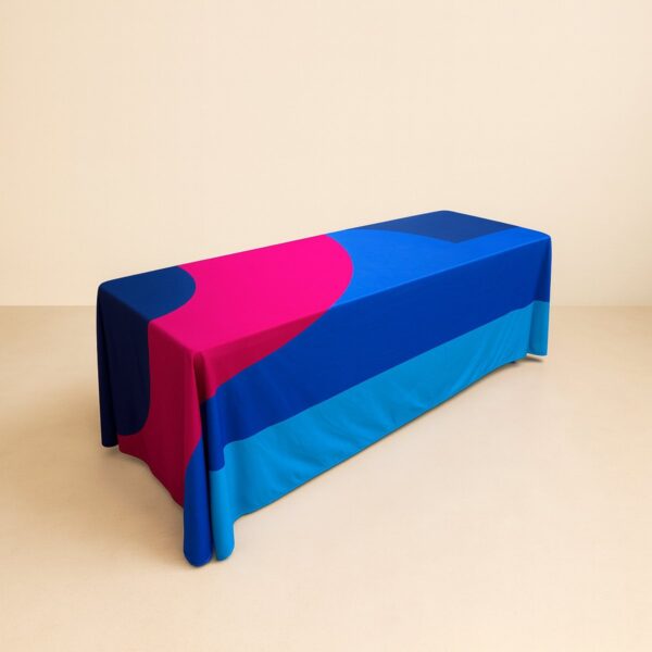 Printed table cloth, Loose Throw style with rounded corners