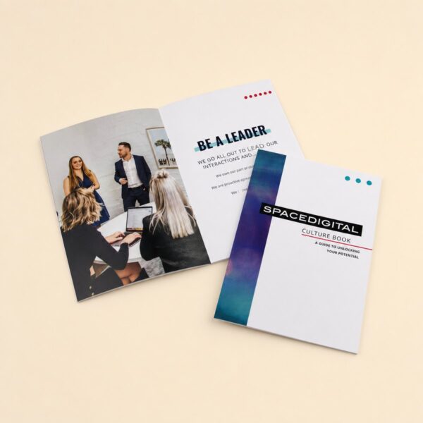 A5 booklets printed full colour, saddle stapled